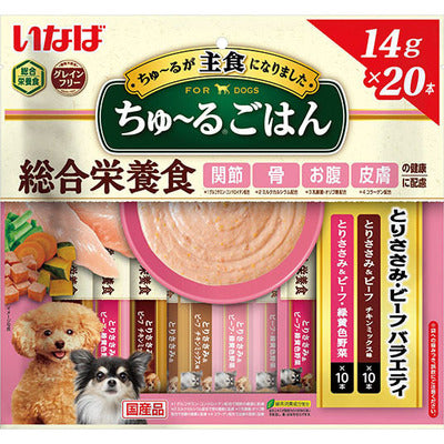 いなば ちゅーるごはん とりささみ・ビーフバラエティ 14g×20本入り(1ケース18袋)