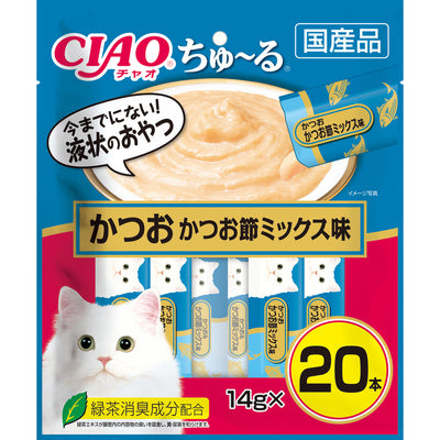 いなば CIAO ちゅーる かつお かつお節ミックス味 14g×20本入り(1ケース16袋)