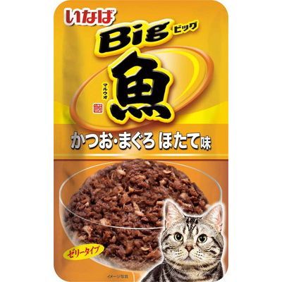 いなば Bigマルウオ かつお・まぐろ ほたて味 80g×48袋