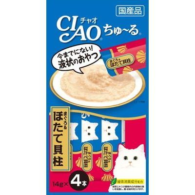 いなば CIAO ちゅーる まぐろ＆ほたて貝柱 14g×4本入り(1ケース48袋)