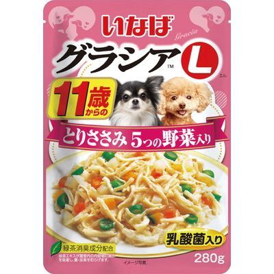 いなば グラシアＬ 11歳からのとりささみ ５つの野菜入り 280g×24袋
