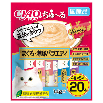 いなば CIAO ちゅーる まぐろ・海鮮バラエティ 14g×20本入り(1ケース16袋)