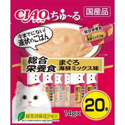 いなば CIAO ちゅーる 総合栄養食 まぐろ 海鮮ミックス味 14g×20本入り(1ケース16袋)